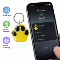 Etiqueta de Identificación para Mascotas con Código QR Impreso Personalizado, Etiqueta de Nombre para Mascotas de Resina Epoxi RFID, Etiqueta de Llavero Grabada