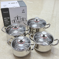 Ensemble d'ustensiles de cuisine en acier inoxydable de haute qualité 8 pièces au design classique casseroles efficaces avec couvercles en acier pour la cuisine
