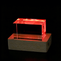 Cubo de Cristal K9 con Foto Láser 3D al por Mayor, Bloque Rectangular de Vidrio en Blanco de 5*5*8cm para Grabado, Regalos con Luz LED Recargable por USB