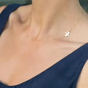 Sıcak satış moda klavikula zincir kolye Minimalist takı kolye güvercin kuş kolye kolye kadınlar ve kızlar için