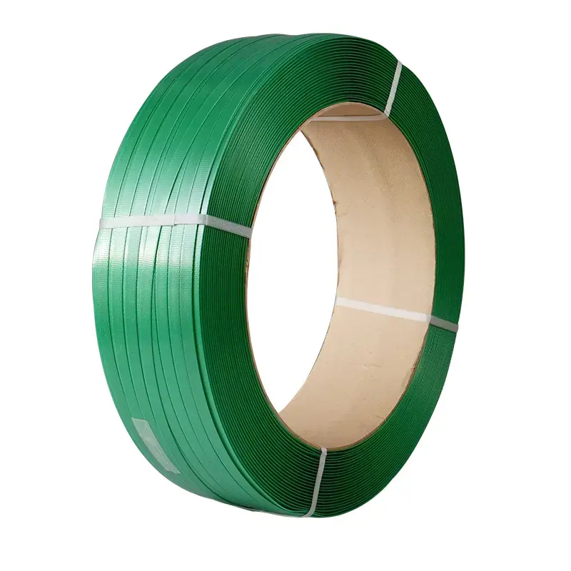 पीईटी दीर्घकाय बैंड हरे रंग का पट्टा ग्रीन पॉलिएस्टर पीईटी स्टील प्लास्टिक पट्टा चीन में