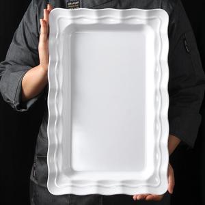 Xiangyuan Meimei <b>melamine</b> tableware <b>plates</b>, banquet hall white lace plating, restaurant and hotel large roast suckling pig - Product Image 3