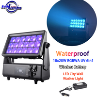 Projecteurs de Scène Étanche 18x20W RGBWA UV 6-en-1 Alimentés par Batterie pour DJ, Mariages et Événements