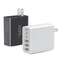Chargeur mural USB rapide HNT GaN 65W OEM 6 ports USB Type C pour téléphones mobiles iPhone 17/16/15/14/13 Pro Max