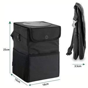 Su geçirmez taşınabilir çöp otomatik Trashcan çöp torbası sızdırmaz saklama kutusu araba çöp kutusu asılı araba saklama çantası kapaklı - Product Image 2