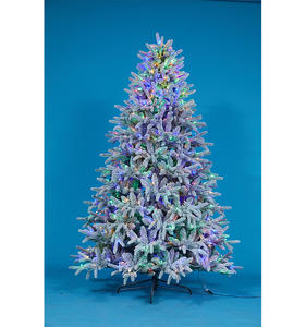 <span class=keywords><strong>Sapin</strong></span> de Noël artificiel floqué vert mélangé avec des feuilles <span class=keywords><strong>LED</strong></span>, pin de Noël pour la décoration intérieure de la maison, des fêtes et des vacances - Product Image 6