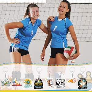 50 pièces de porte-clés en acrylique léger et imperméable, cadeaux en vrac, 25 styles, thème sportif d'équipe de volley-ball, faveurs de fête, décoration - Product Image 5