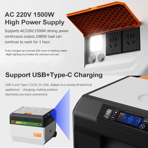 Xách Tay 1080wh Nhà Máy Điện 1500W Năng Lượng Mặt Trời Pin Điện 40L Tủ Lạnh Cho Ngoài Trời Đường Phố Bán Hàng Tự Động USB Sạc Cho Xe Sử Dụng - Product Image 3