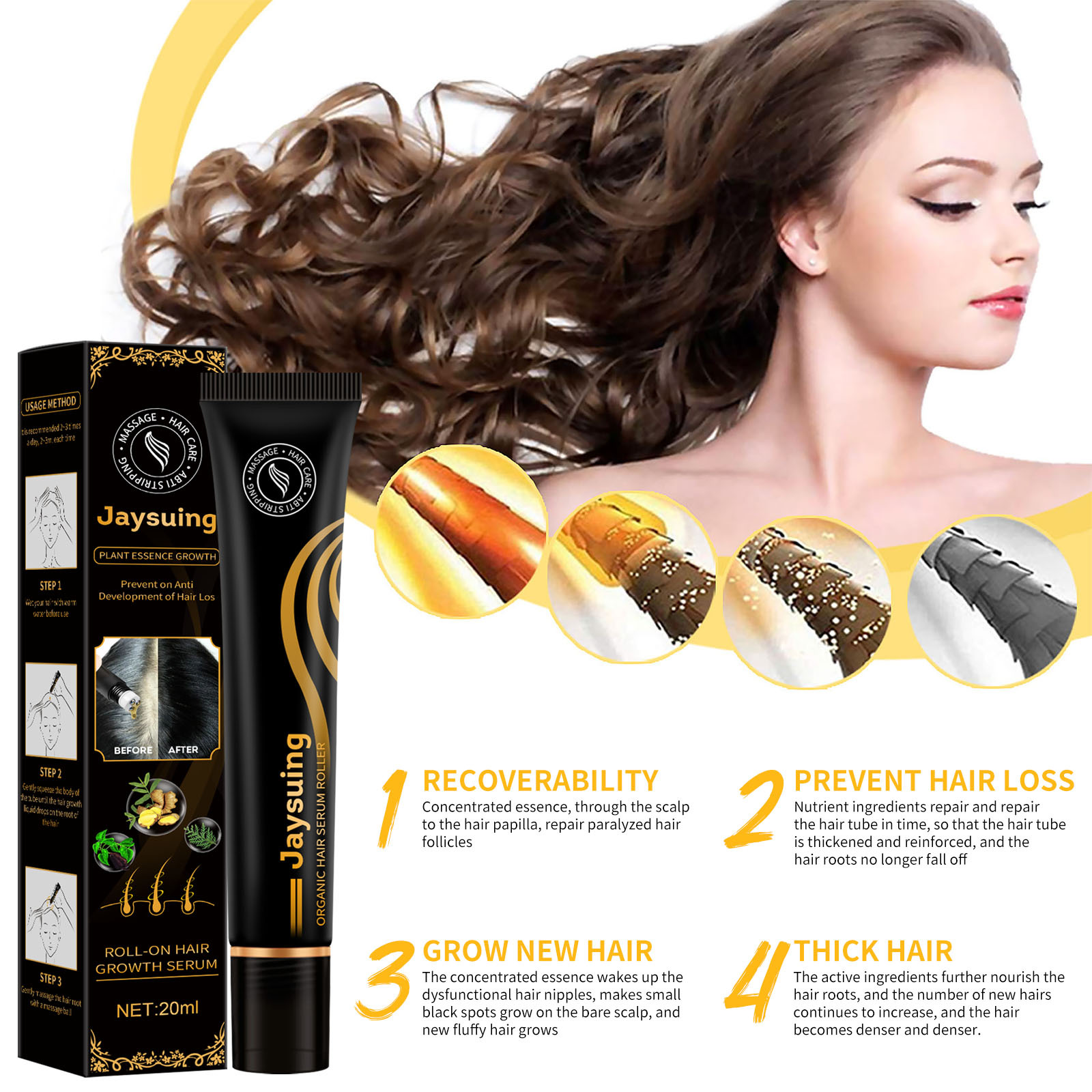 JAYSUING Hair Regrowth Serum - Natural Herbal Solution