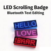 Badge LED d'identification intérieur programmable avec contrôle par application, SDK, rechargeable par USB, mini-affichage défilant de messages, garantie 1 an