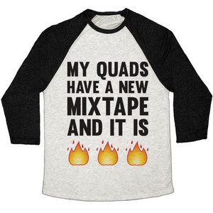 My Quads Have a New Mixtape and It Is Fire Unisex Tri-Blend <b>Baseball</b> <b>Tee</b> - Product Image 5