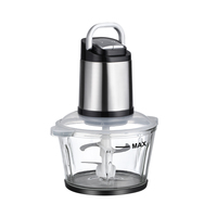 Hachoir Électrique 2L 300W avec Lame en S, 2 Vitesses, Boîtier en Acier Inoxydable, Faible Niveau de Bruit, Utilisation Domestique et Professionnelle