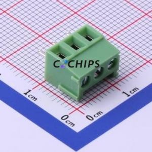 XY303V-3.81-3P Screw Terminal Block Through hole Component (THT),P=3.81mm Connector 1x3P 3.81mm Green Through Hole - Product Image 1