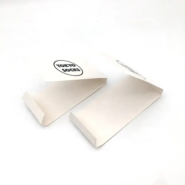 Impression personnalisée et format du manchon en papier kraft blanc, joint auto-adhésif, emballage de chaussettes
