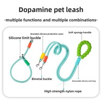 Laisse double pour deux chiens - Anti-explosion et anti-chute, laisse extensible en PVC à porter en bandoulière