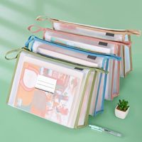 Carpeta de Archivos A4 de Polipropileno, Sobres Expandibles con Cierre, Bolsillo para Etiquetas, para la Escuela, Colores Personalizables