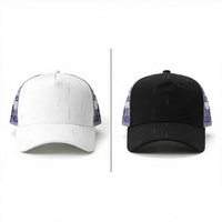 Casquette de baseball personnalisée en satin doublé de soie avec strass, broderie 3D, 5 panneaux, logo personnalisé, casquettes en daim, Gorras, casquette noire gothique