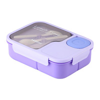 Boîte à bento en plastique à compartiments, pour étudiants et employés de bureau, compatible micro-ondes, pour salades et repas