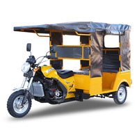 Vente chaude 3-Wheel 200cc Essence Tuk Tuk Tricycle Auto Rickshaw avec toit fermé pour les passagers de taxi