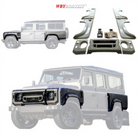 Kit de Carrocería Ancha para Land Rover Defender 90 110, Parachoques Delanteros y Traseros, Piezas de Auto, Rejillas Exteriores, Capós, Alerón de Fibra