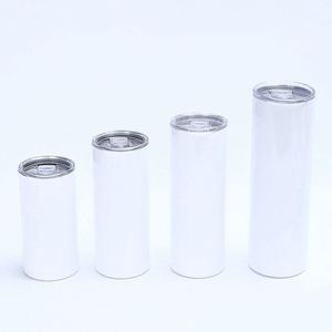 20oz Stainless Steel Insulated Blank Tumbler Sublimation Straight Skinny with Lid and <b>Metal</b> <b>Straw</b> Set - Product Image 6