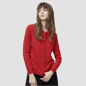 Cardigan fantaisie pour femmes, pull à manches longues, col ras du cou, pull en cachemire, nouvelle collection 2021