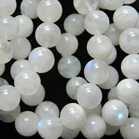 Meihan – pierre de lune bleue et arc-en-ciel AAA naturelle, perles rondes lisses pour la fabrication de bijoux, conception de bricolage
