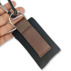 Sacs à déjections canines en toile et cuir de vachette, sacs portables à fixer à la taille pour l'élimination des déchets d'animaux, noir JLD 058 - Product Image 1