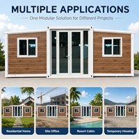 Maisonnette préfabriquée entièrement meublée, étanche, 2, 3, 4 ou 5 chambres, 40 pieds, en acier léger, de luxe, extensible, avec terrasse
