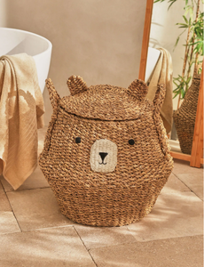 Cesta de almacenamiento de juguetes para niños con forma de animales de Vietnam, hecha de hierba marina, para la sala de estar infantil. - Product Image 4