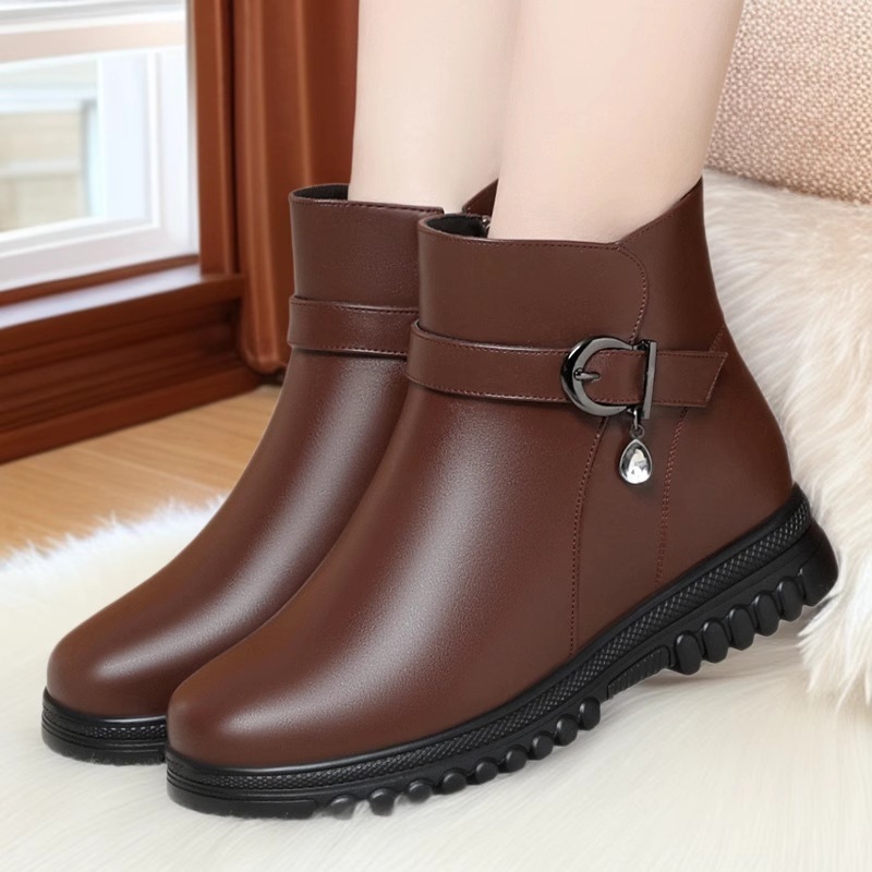 Snow Boots for Women Leather Winter