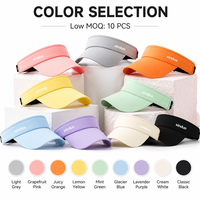 Casquette de soleil unisexe personnalisée avec logo imprimé, couleur unie, UPF50+, 100% polyester, séchage rapide pour le tennis et le baseball