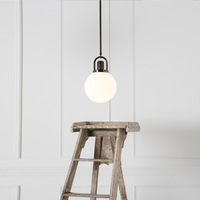 Suspension Nordique en Verre Opale avec Pièces Métalliques en Fer et Bois pour Îlot de Cuisine, Chambre, Bar, Café, Décoration Intérieure Moderne et Éclairage Domestique