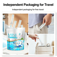 Kit de Soins Bucco-Dentaires Tout-en-Un avec Dentifrice Intégré, Fil Dentaire, Cure-Langue, Étui Compact pour Adultes, Hôtel, 26 Pièces/Sac
