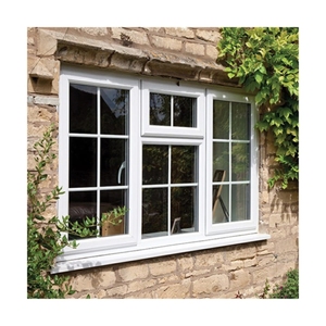 Jendela geser Upvc termurah pegangan Pop Up pintu jendela Upvc profil pabrik pasokan langsung Upvc Impact Windows gantung ganda