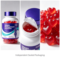 Gummies de gestion du poids à base de fibres végétales, marque privée OEM, pour adultes, équilibre métabolique, soutien quotidien au bien-être, 60 gummies