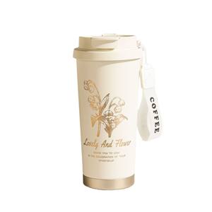 Thermos à double paroi en acier inoxydable 316 avec revêtement céramique, paille, grande capacité, design moderne et écologique pour le café/boissons - Product Image 6