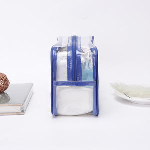 Venta caliente personalizada de <span class=keywords><strong>tres</strong></span> barras de plástico transparente Pen Bag Diseño simple y único - Product Image 4