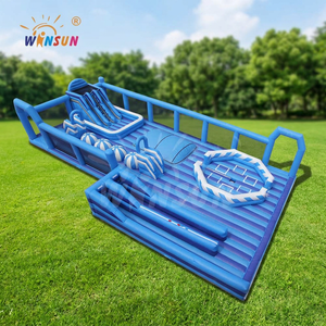 WINSUN Gran Pista de Obstáculos Inflable, Tobogán de Velocidad Extrema para Autos, Material de PVC, Certificado CE, Libre de Plomo, Resistente al Fuego e Impermeable - Product Image 1