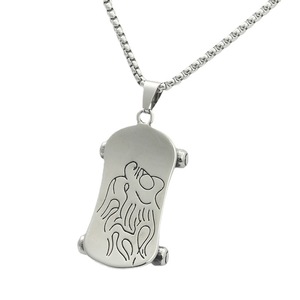 Collar con Colgante de Patineta de Acero Inoxidable para Hombre, Diseño Geométrico de Dibujos Animados, Estilo Punk Retro, Joyería de Moda - Product Image 5