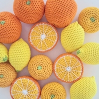Groothandel Goedkope En Hoge Kwaliteit Gehaakt Fruit Schattig Speelgoed Hand Gehaakt Aardbei Oranje En Citroen Fruit Fotografie Rekwisieten