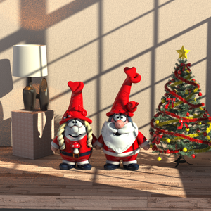 Decoraciones de Jardín de Duendes Pintadas a Mano Personalizadas al por Mayor, Figuras de Pareja de Duendes con Sombrero Rojo Hechas a Mano para Marcas de Jardinería de Alta Gama, OEM ODM - Product Image 4