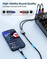 Kabel Audio USB Tipe C ke Dual XLR Male, Kabel Mikrofon Seimbang Tipe-C ke 2 XLR 3Pin untuk Ponsel Laptop Perekam Mixer Amplifier