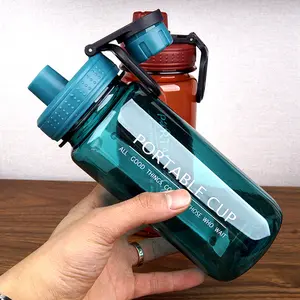Portable 600ML Plastic Ins Sports Motivational Water Bottle With Mobile Phone Bracket