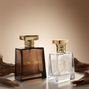 Baide Popular 50ml 100mL botella de Perfume de vidrio botella de Parfum para hombres botella de Perfume cuadrada de 30ml marrón transparente vacía con tapa dorada - Product Image 2