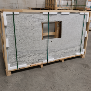 New River <b>White</b> Granite Prefab Vanity Top Granite Countertop Natural Stone Vanity Top Work Surface Cut-to-Size - Product Image 5