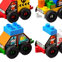 Mainan Mobil Blok Bangunan Partikel Besar Set Perakitan Robot Dapat Berubah Bentuk Mainan Edukasi DIY untuk Anak Laki-laki Perempuan Hadiah Natal