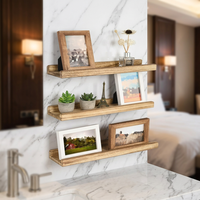 Ensemble personnalisé de 3 étagères flottantes en bois rustiques à fixer au mur pour la salle de bain, la cuisine, le salon, rangement et présentation
