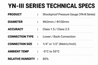 YN-III Vibration-Proof Hydraulic Pressure Gauge | Accurate Measuring Instrument with ISO9001 Certified