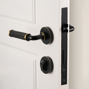 Luxury Brass <strong>Door</strong> Lock Set Modern Interior <strong>Bedroom</strong> Bathroom Double Wood <strong>Door</strong> Lever Privacy Passage Lock - Product Image 2